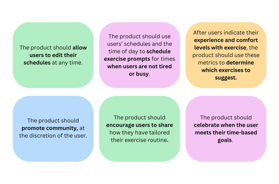 Design Guidelines for an Exercise App
